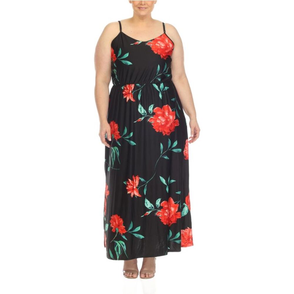 White Mark Womens Plus Size Floral Maxi Dress, NWT